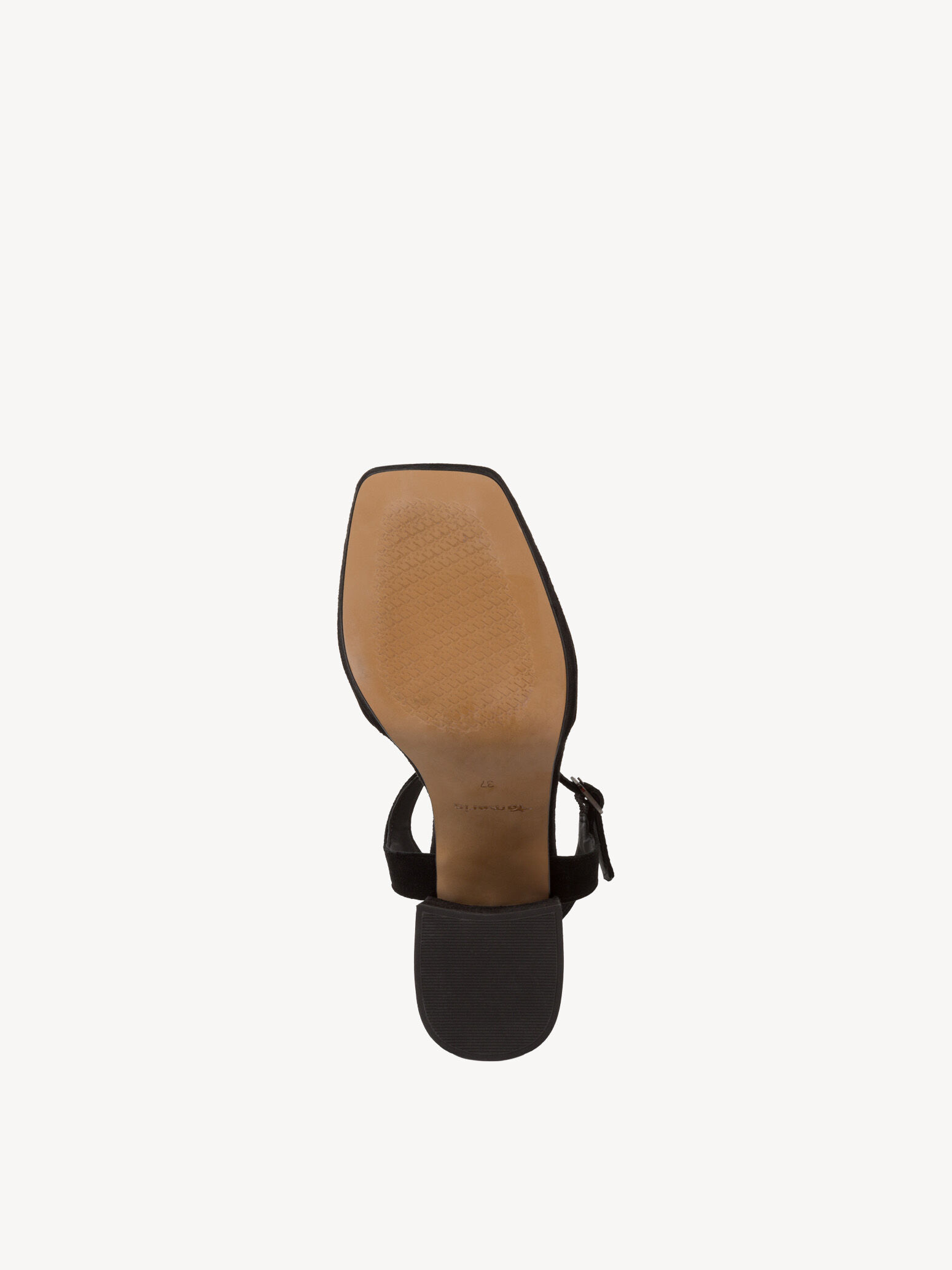 Sandale à talon en cuir - noir