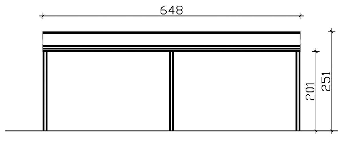 Skanholz Terrassendach Garda, BxT: 648x257 cm, Bedachung Doppelstegplatten, BxT: 648x257