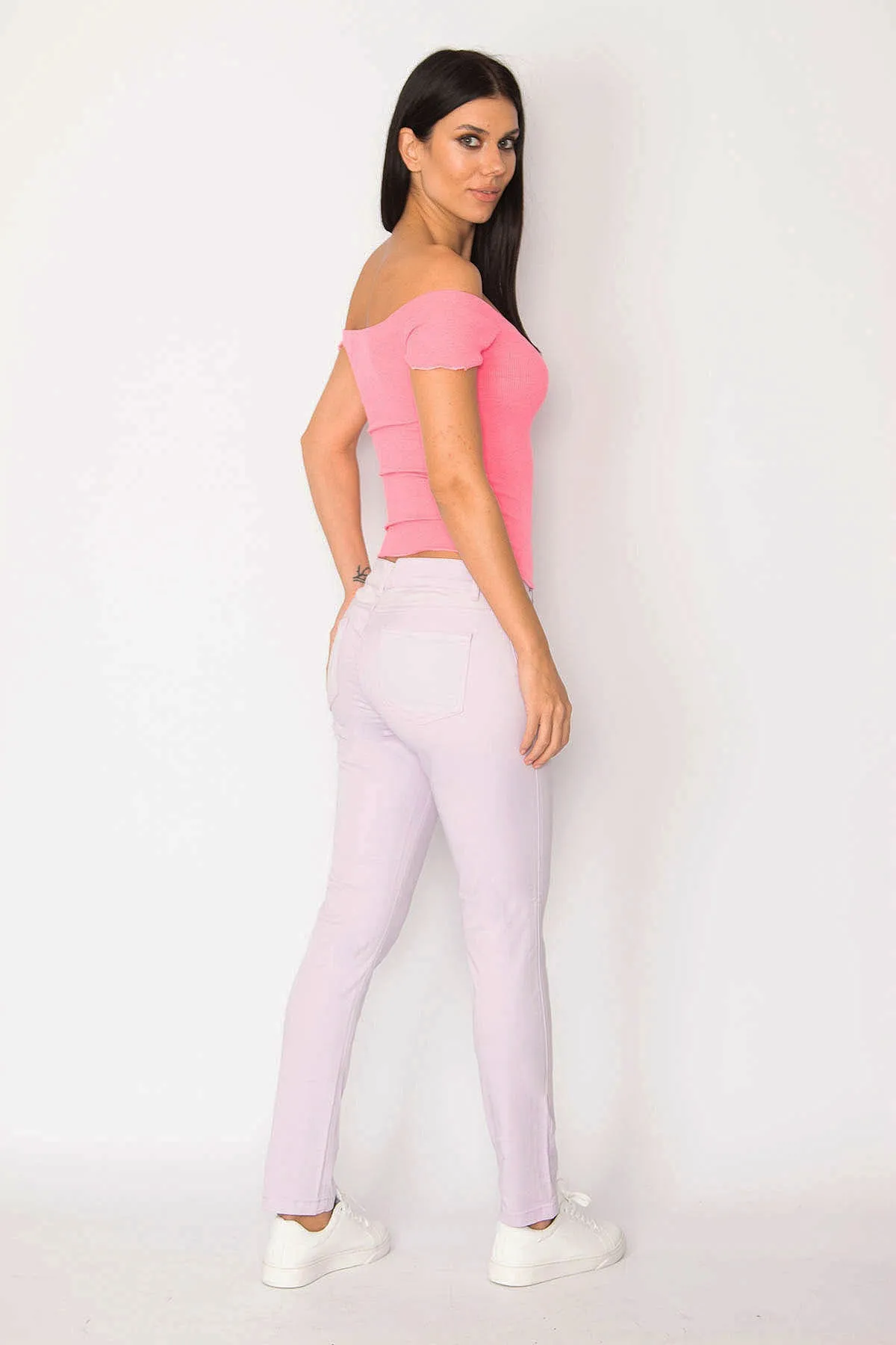 Şans Tekstil  Lilafarbene 5-Pocket-Hose für Damen 85n6252