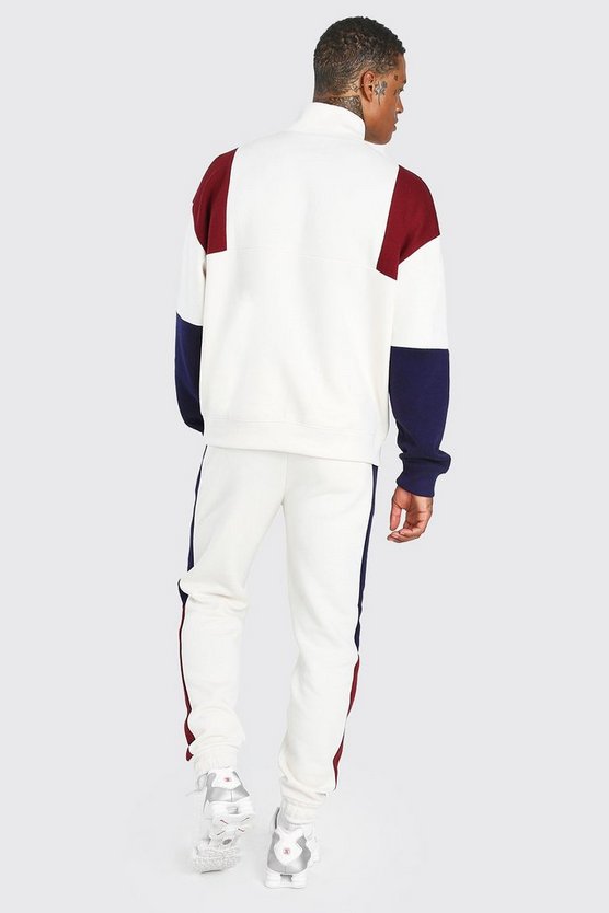 Man Official Colorblock Trainingsanzug mit Reißverschluss
