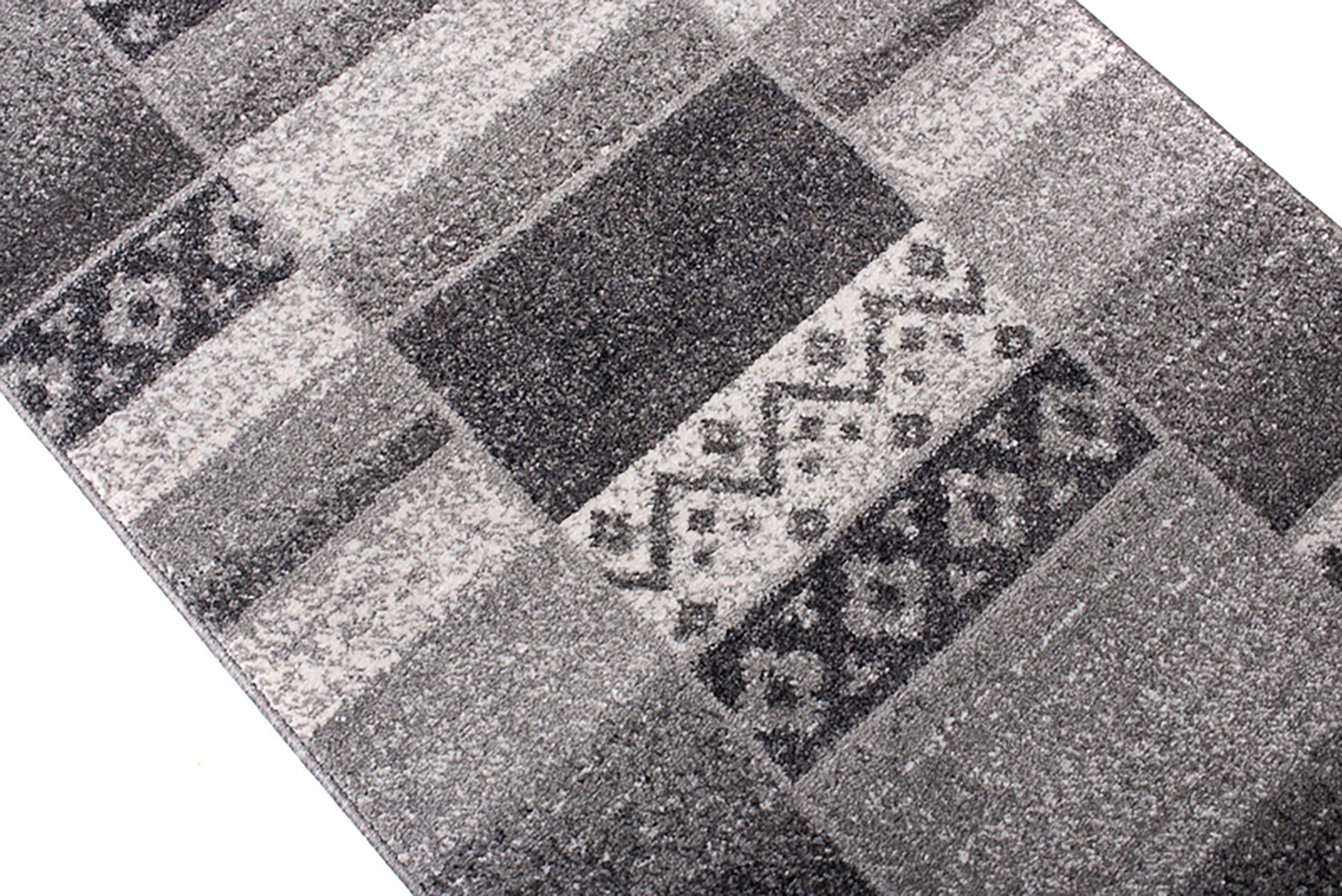 Läufer Läufer Flurläufer Modern für Vorzimmer, Küche - Grau, Mazovia, 80 x 100 cm, Kurzflor, Meterware, Höhe 10 mm, Kurzflor - niedrige Florhöhe