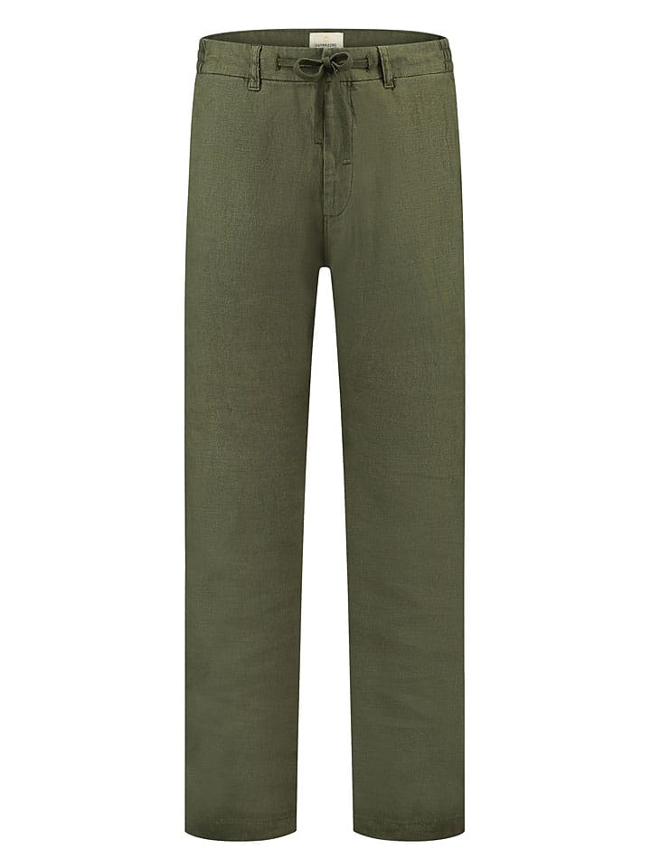 DSTREZZED Leinen-Chino in Khaki günstig kaufen