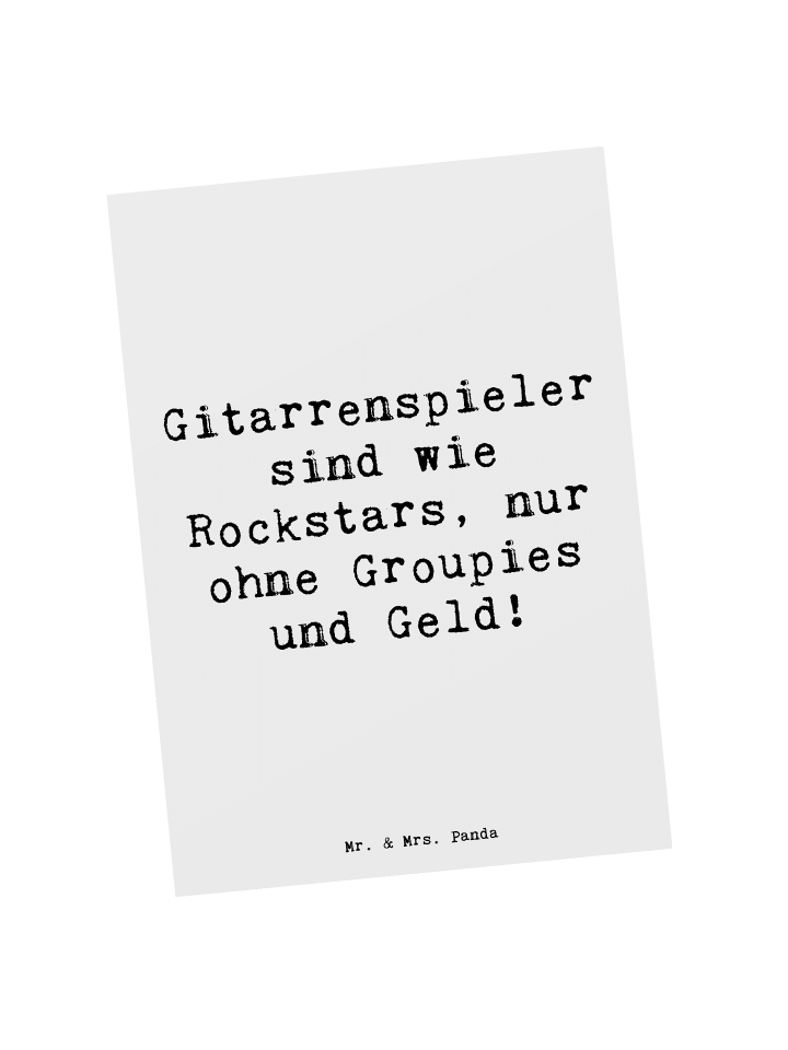 Mr. & Mrs. Panda Postkarte Spruch Gitarre Helden mit Spruch in Weiß günstig kaufen onesize