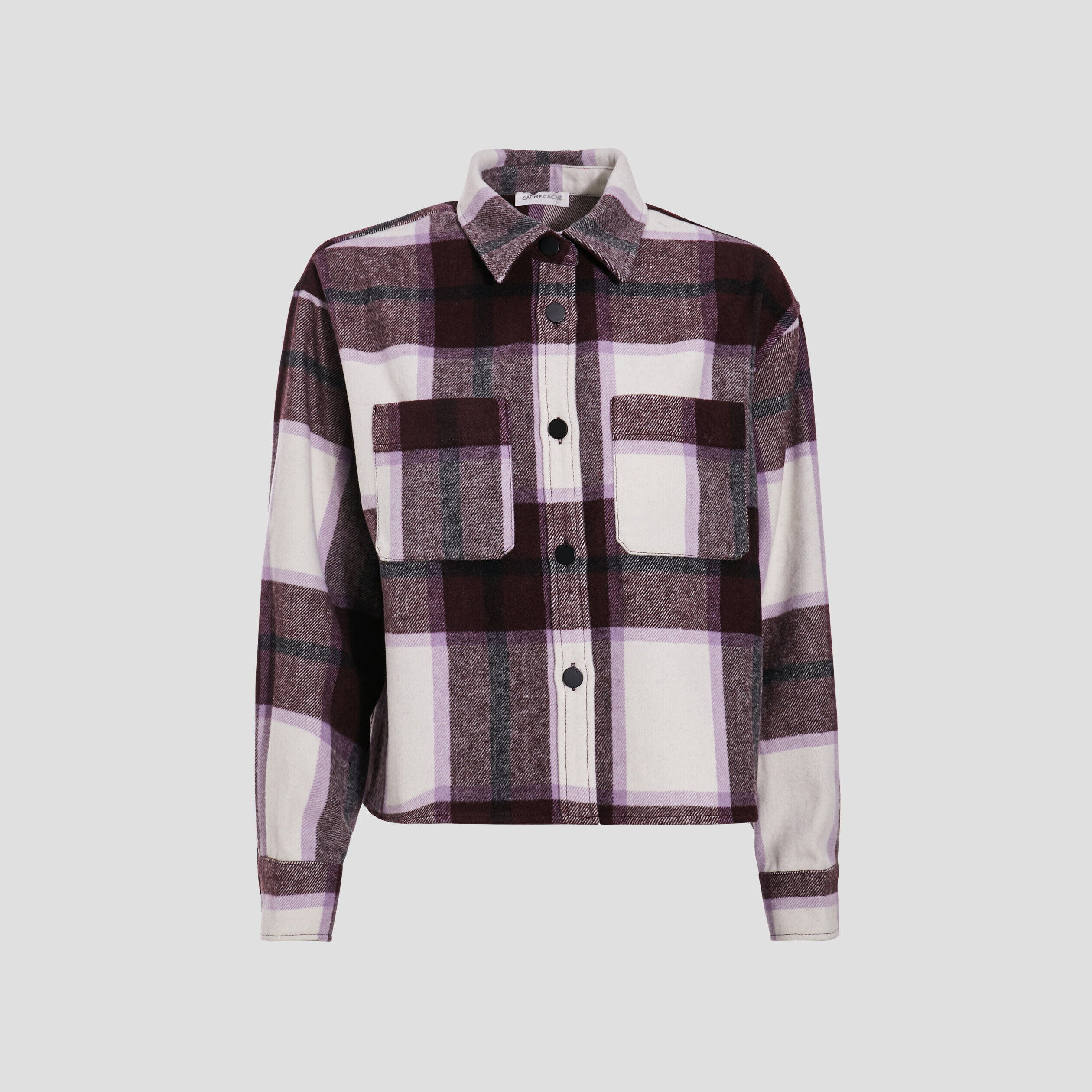 Chemise manches longues violet femme | Cache Cache