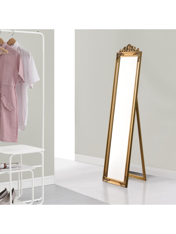 en.casa Standspiegel Arezzo in Gold (H)160cm (B)5cm (L)40cm günstig kaufen onesize