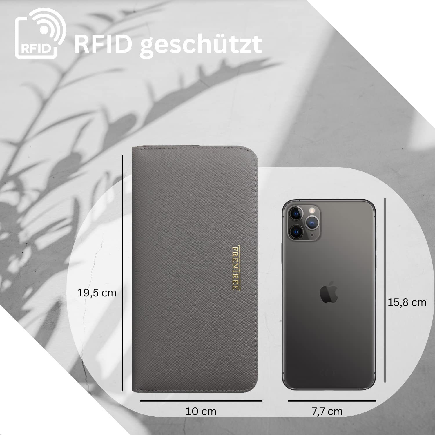 Frentree Geldbörse, Damen Portemonnaie mit RFID Schutz, Smartphonefach, inkl. Geschenkbox