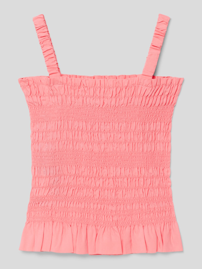 Blusentop mit Smok-Details in pink