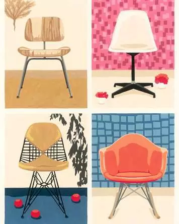 CreArt EAMES Take a Seat - Malen nach Zahlen für Erwachsene