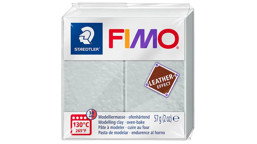 STAEDTLER Modelliermasse Modelliermasse FIMO® leather-effekt Taubengrau 57 g