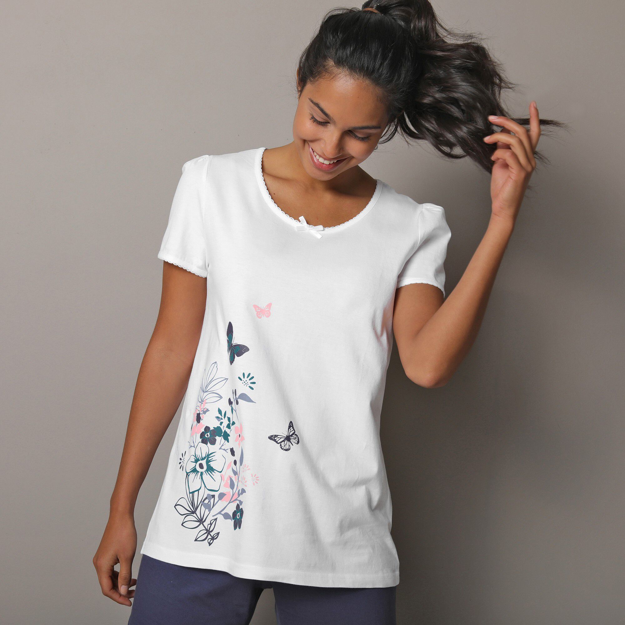 Tee-shirt imprimé placé bucolique