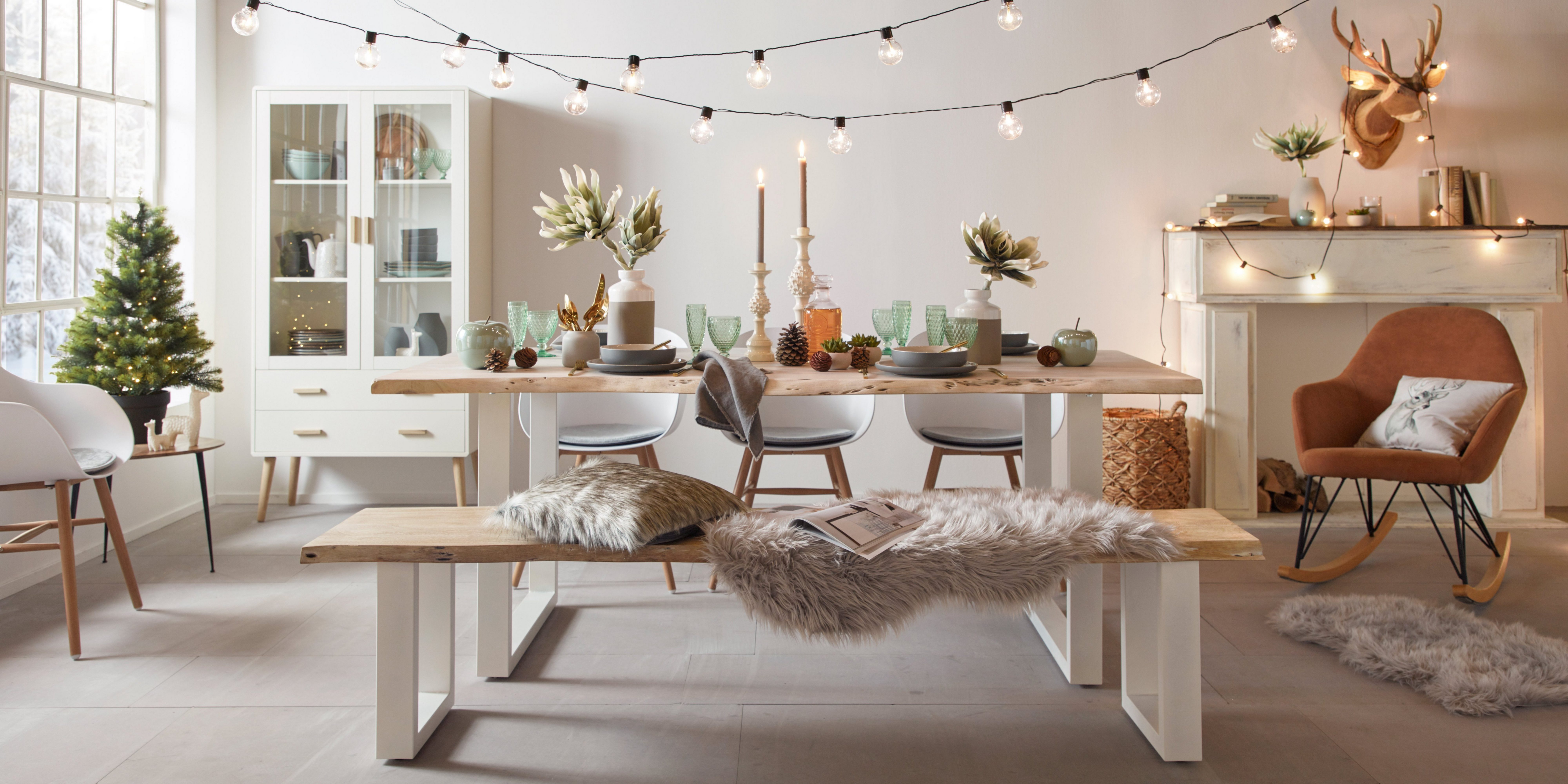 Home affaire Schaukelstuhl Tampa, Stahlbeine mit Holzkufen, moderne Optik, Korpus gepolstert