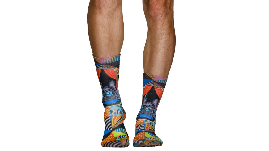 wigglesteps Herren Socken DREAMING PUG-M Light Grey