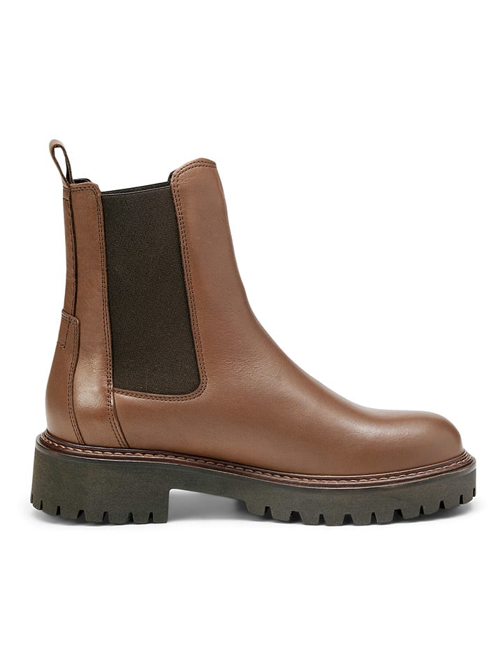 Marc O'Polo Shoes Leder-Chelsea-Boots in Hellbraun günstig kaufen
