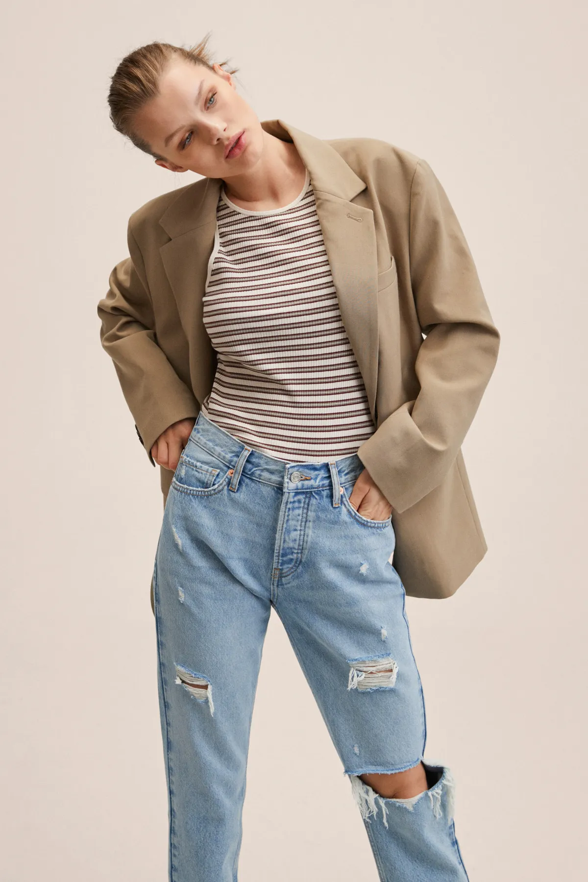MANGO  27037128 Damen/Mädchen Mittelblau