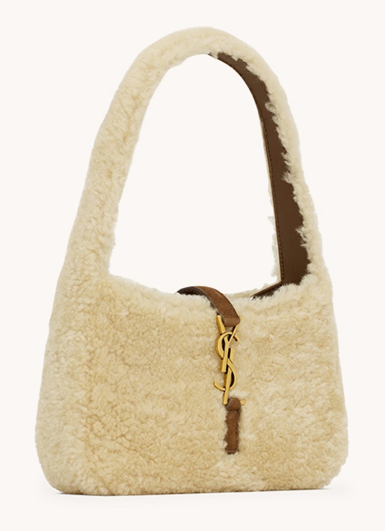 Borsa a tracolla Saint Laurent Le 5 à 7 Mini in montone con dettagli in pelle