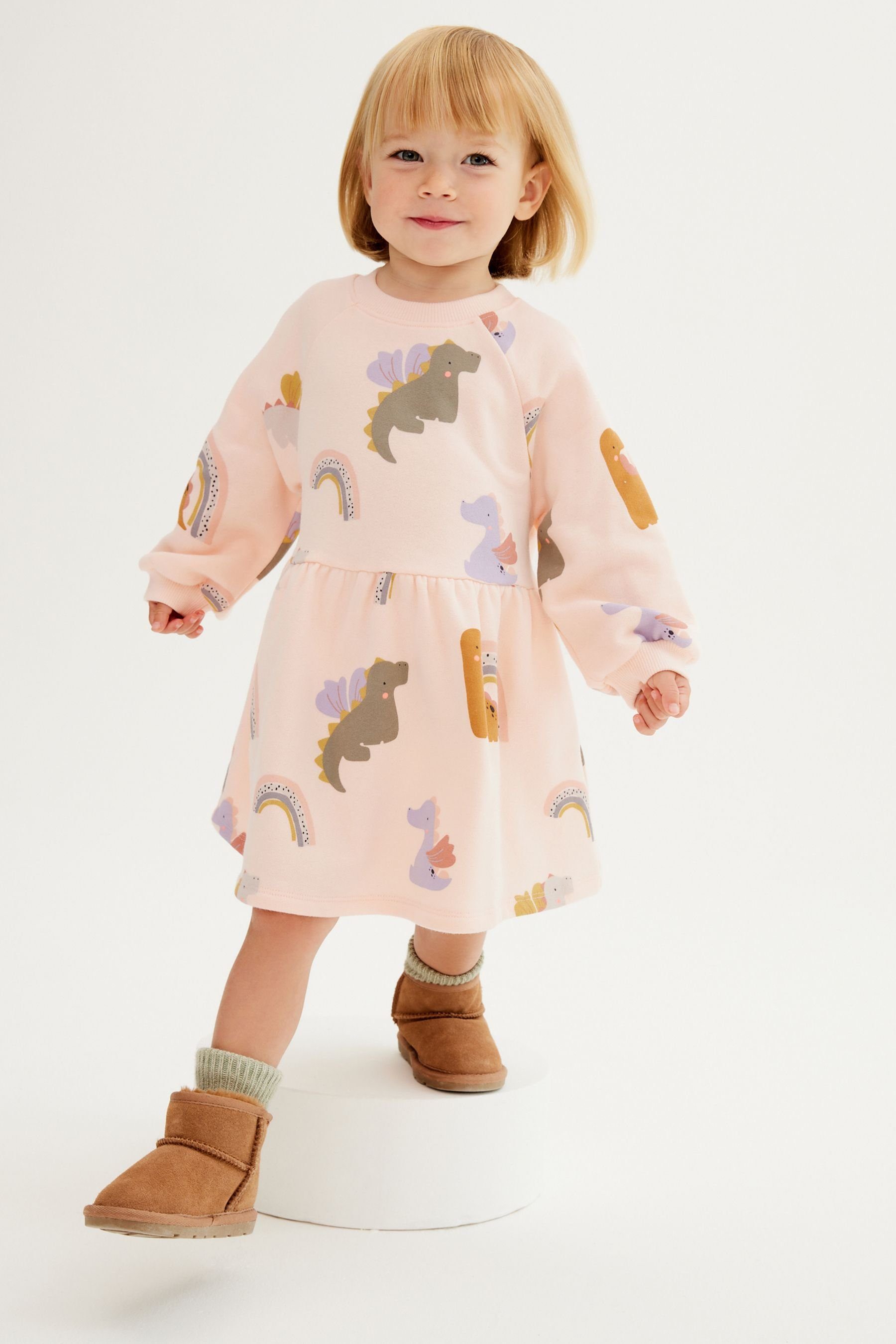 Next Sweatkleid Sweatkleid mit Print (1-tlg)