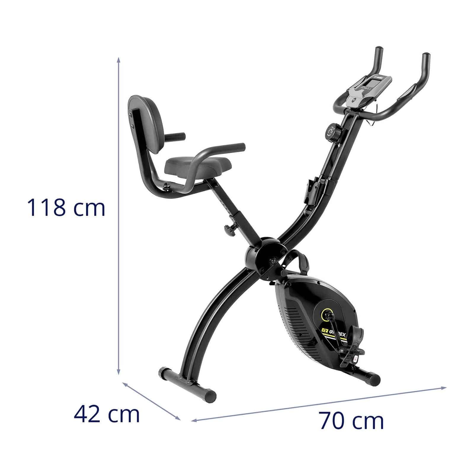 Gymrex Heimtrainer Heimtrainer - zusammenklappbar - Rückenlehne - zusätzlichegriffe