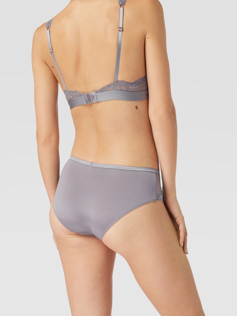 Slip mit Spitze-Details Modell 'Poetry Fame' in mittelgrau