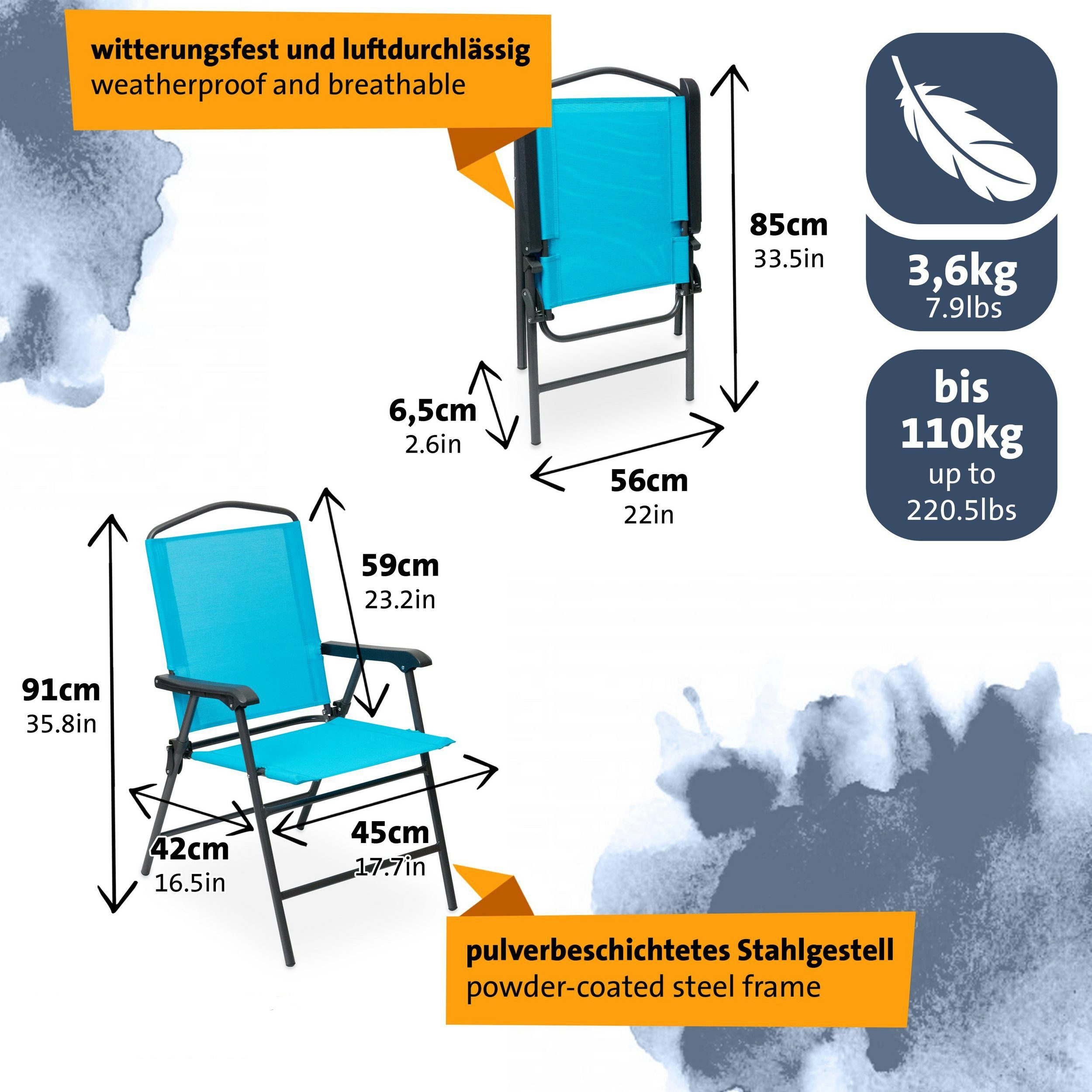 CAMPAIR Campingtisch Campingmöbel-Set Caravan 5-teilig Tisch mit 4 Klappstühlen (5-St)