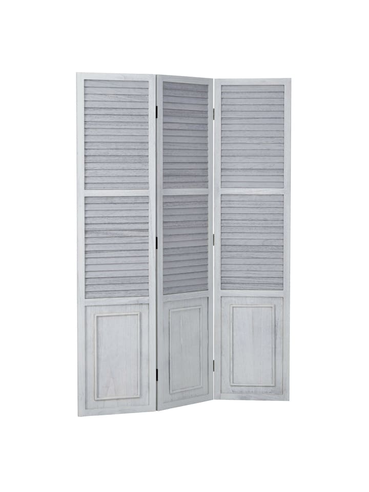 Homestyle4u 3-tlg. Paravent in Weiß Grau 120x170 günstig kaufen onesize