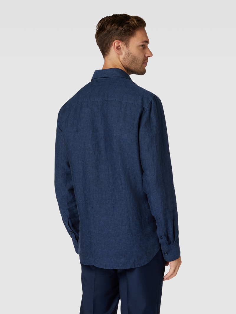 Regular Fit Freizeithemd mit Kentkragen Modell 'marc' in marineblau
