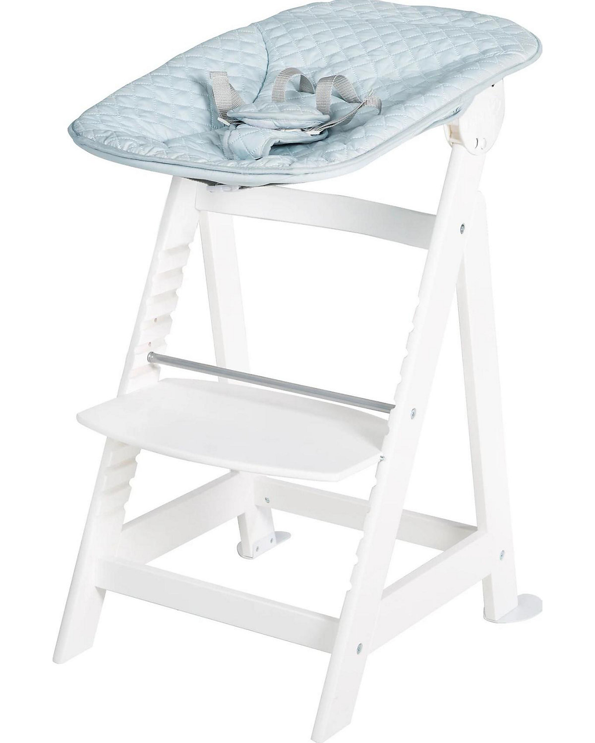 Treppenhochstuhl 'Born Up', Set 2in1, 'roba Style hellblau', mit Liegefunktion, ab Geburt