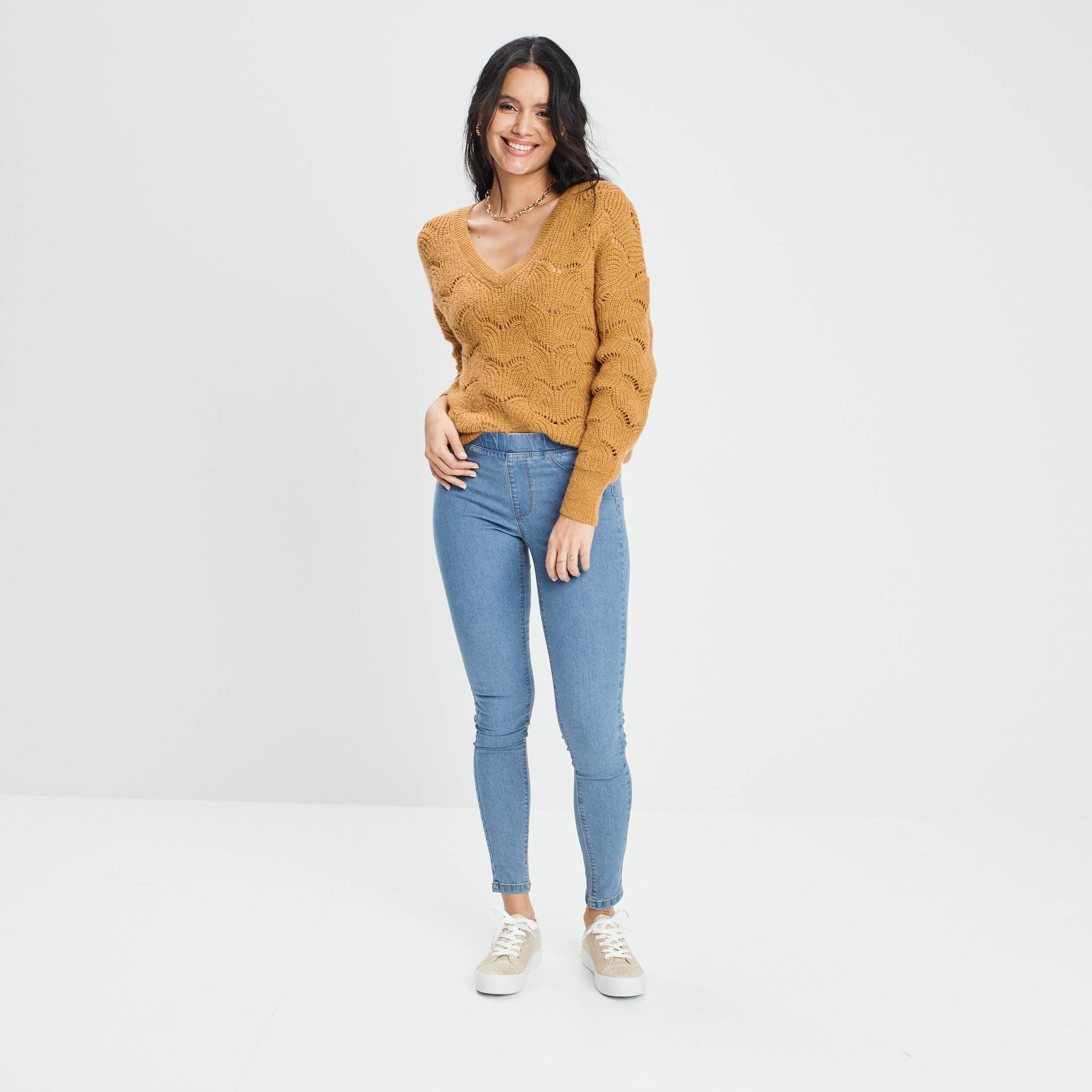 Jegging taille standard denim stone femme | La Halle