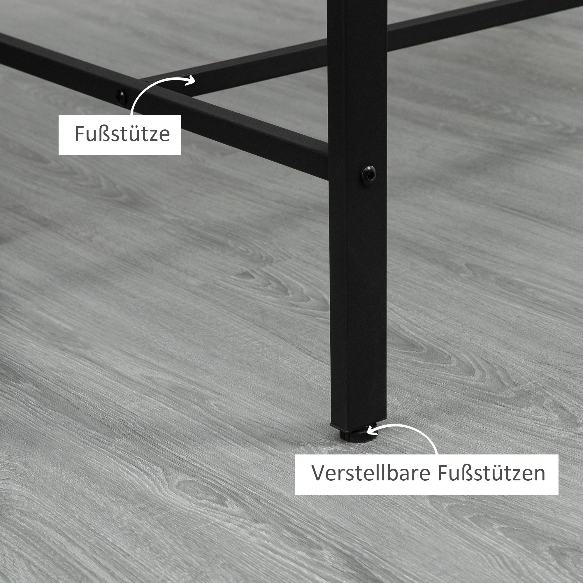 HOMCOM Bartisch Bartisch, Barhocker, 5-tlg. Set, Industrial Design, 120 x 60 x 90cm