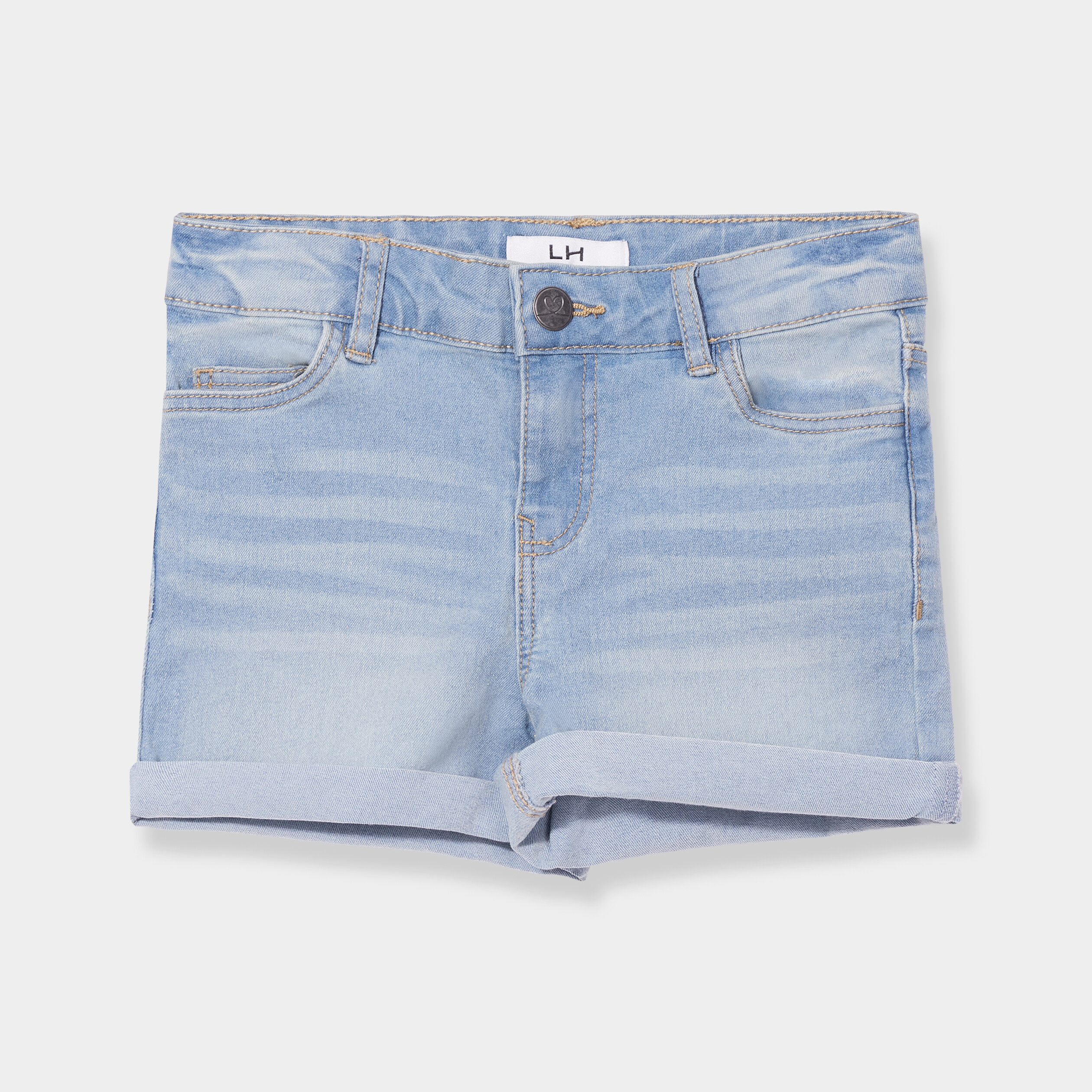 Short droit en jean taille ajustable denim triple stone fille | La Halle