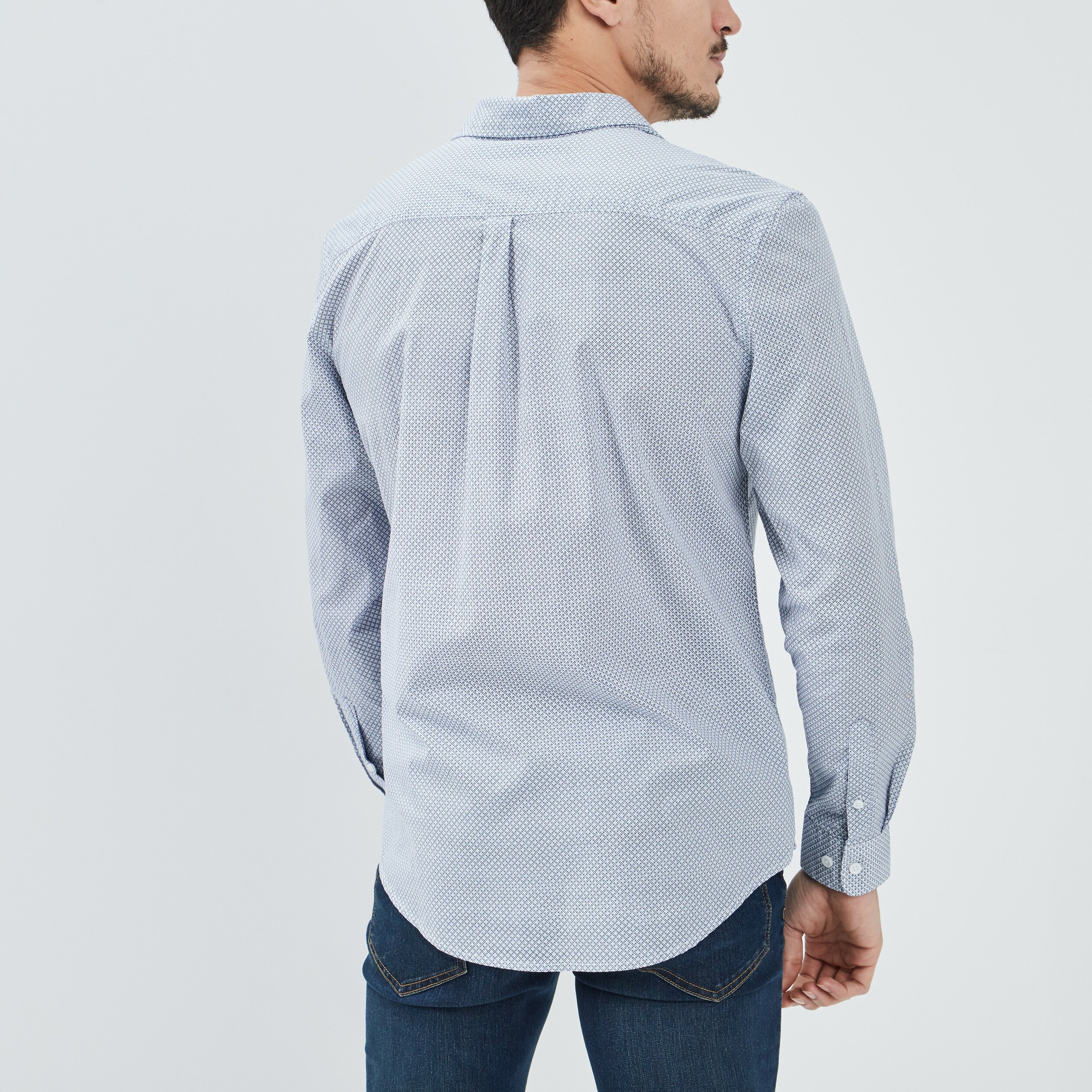 Chemise droite manches longues ecru homme | La Halle