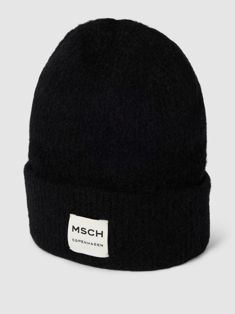 Beanie mit Label-Patch Modell 'Hope' in schwarz