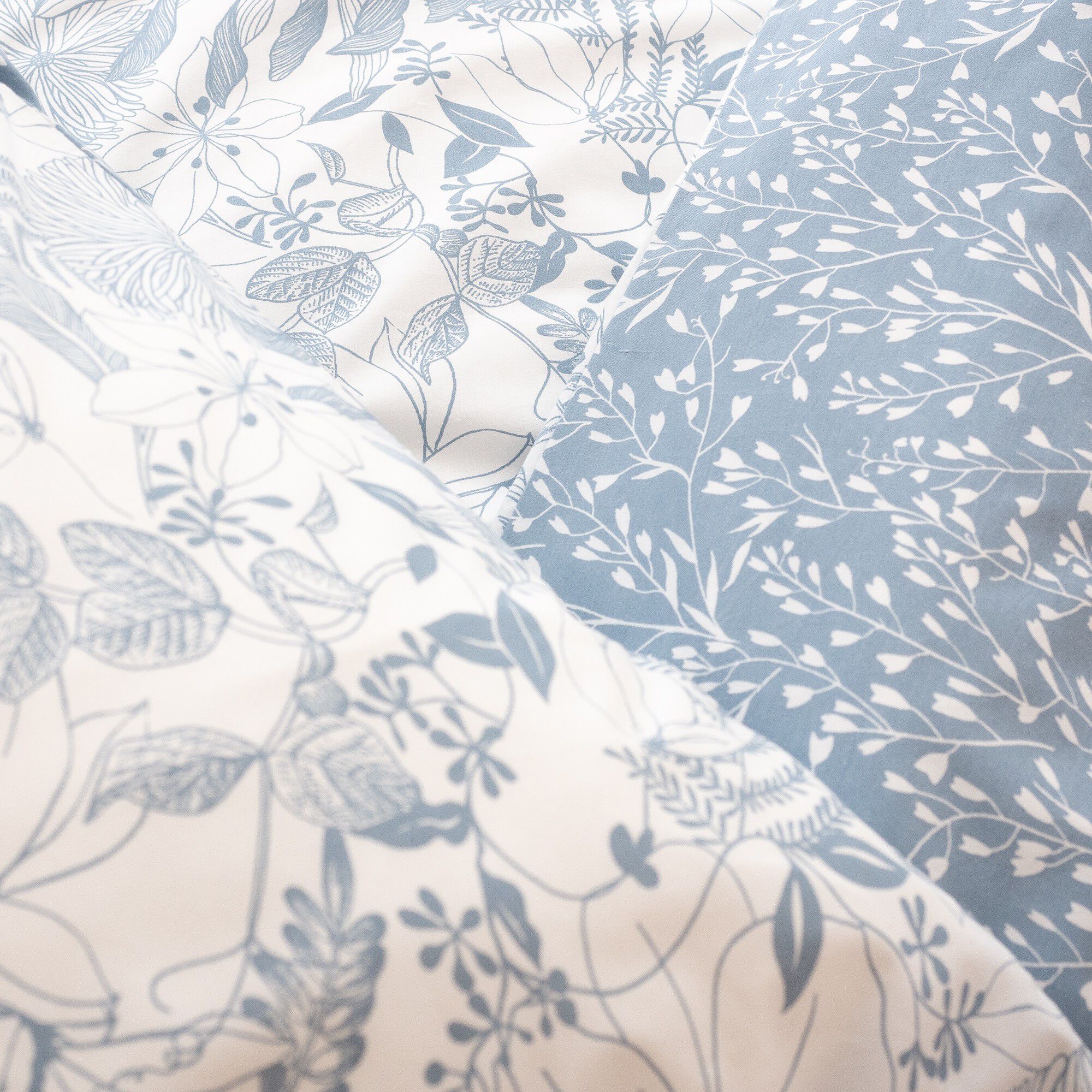 Parure de lit Toile imprimé végétal bicolore
