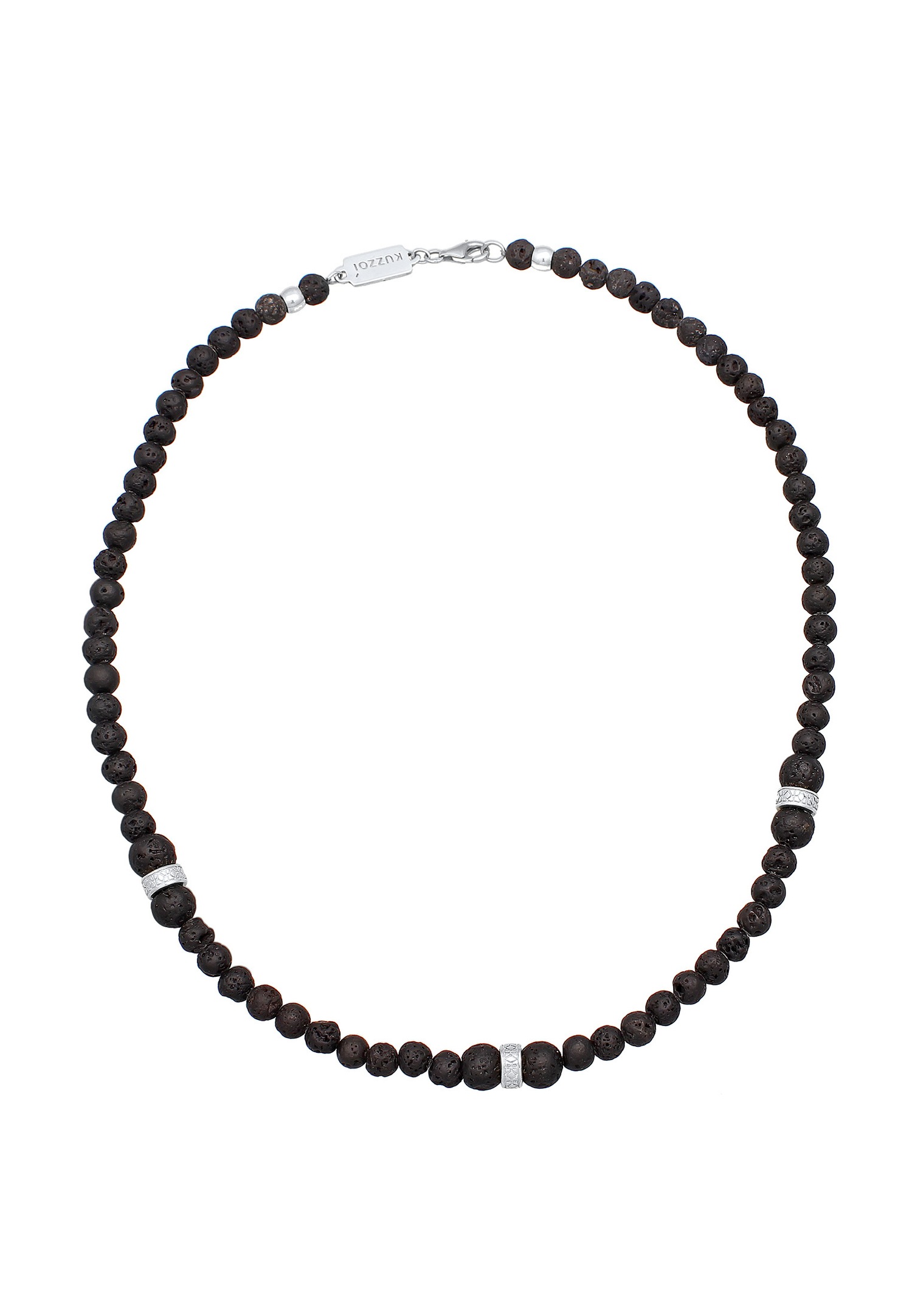 KUZZOI muški vintage surferski trend s lava kuglicama od 925 sterling srebra