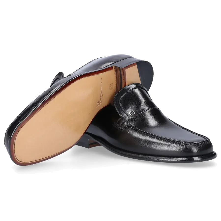 Moreschi - Slipper Kalbsleder - schwarz