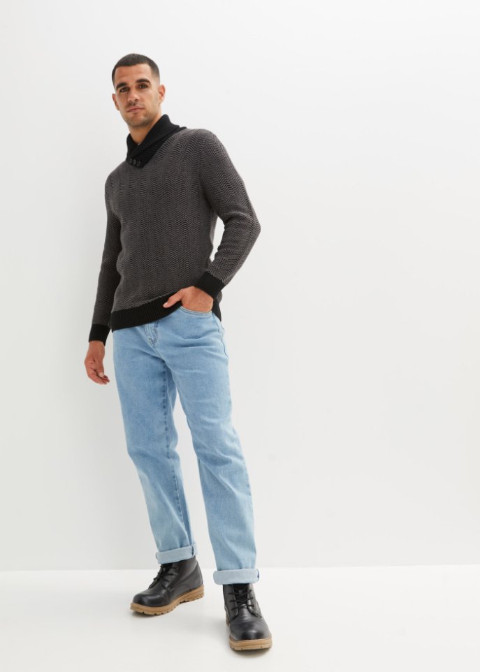 Pullover mit Schalkragen aus Baumwolle