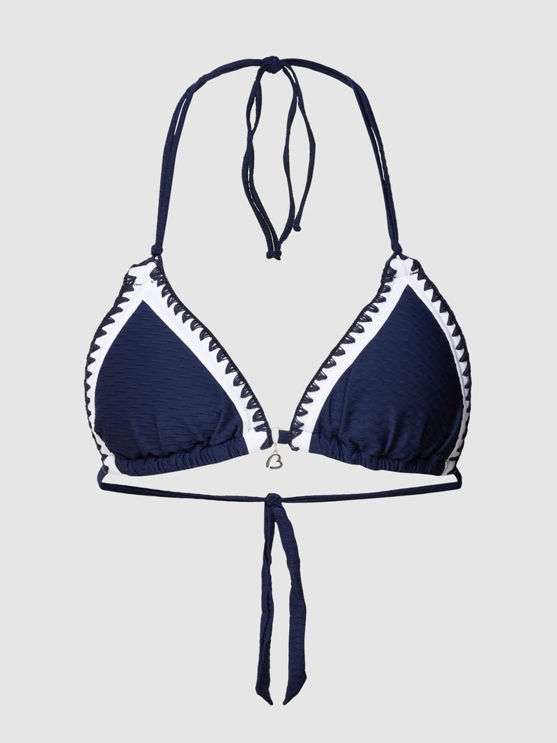 Bikini-Oberteil in Two-Tone-Machart Modell 'BLUCO' in marineblau