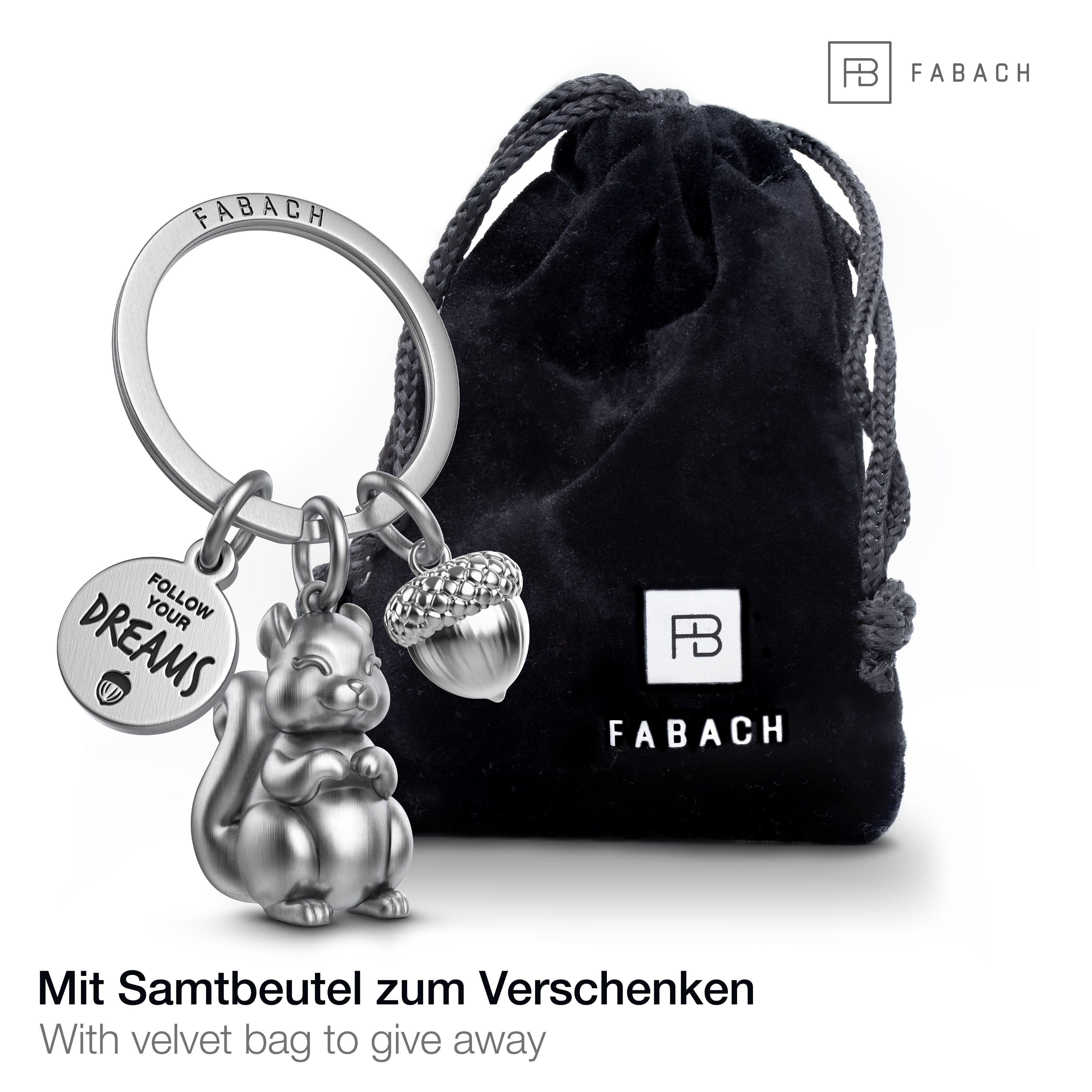 FABACH Schlüsselanhänger Eichhörnchen Skippy - Follow Your Dreams - Glücksbringer Mutmacher
