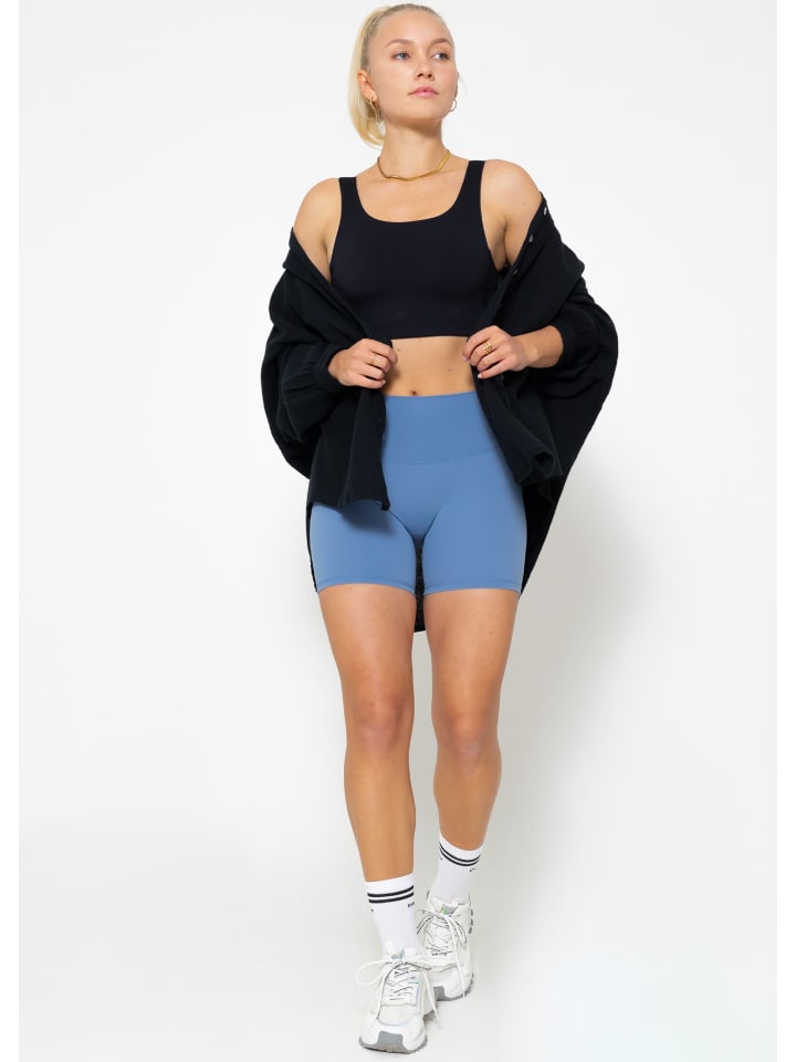 SASSYCLASSY Sport BH mit breiten Trägern und Rückenausschnitt in Schwarz günstig kaufen