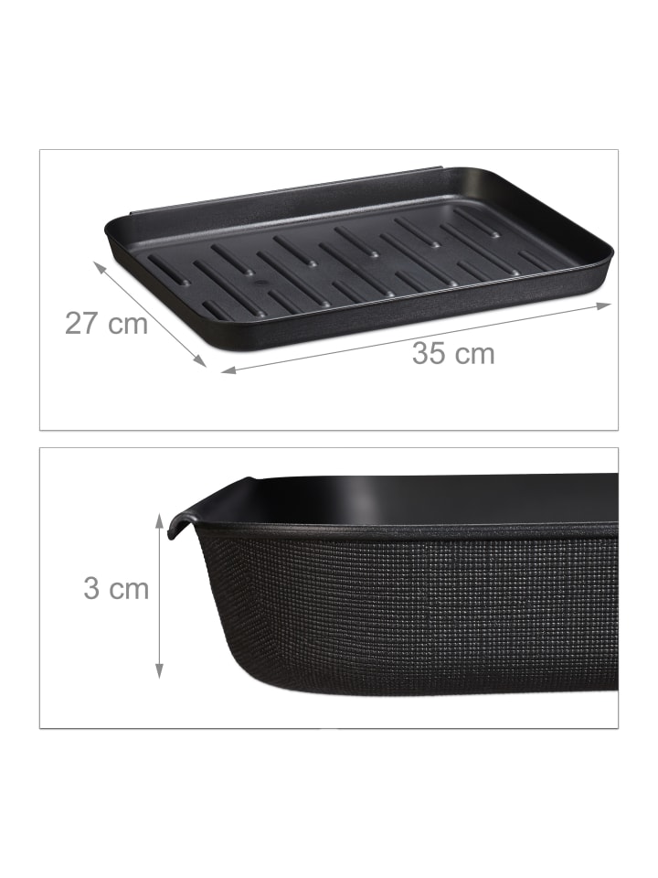 relaxdays 6x Schuhabtropfschale in Schwarz - (B)35 x (H)3 x (T)27 cm günstig kaufen onesize