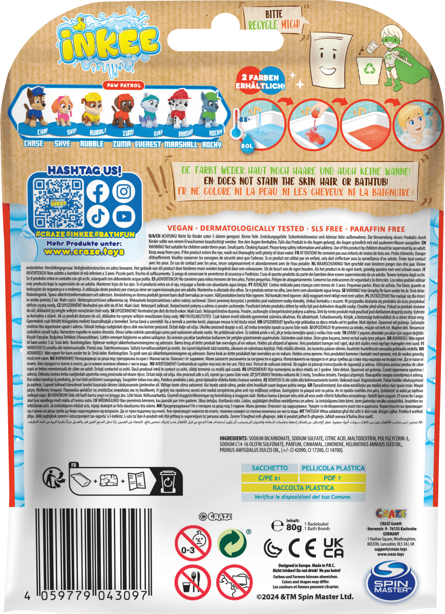 Kinder Badezusatz Badebombe Paw Patrol, 1 St