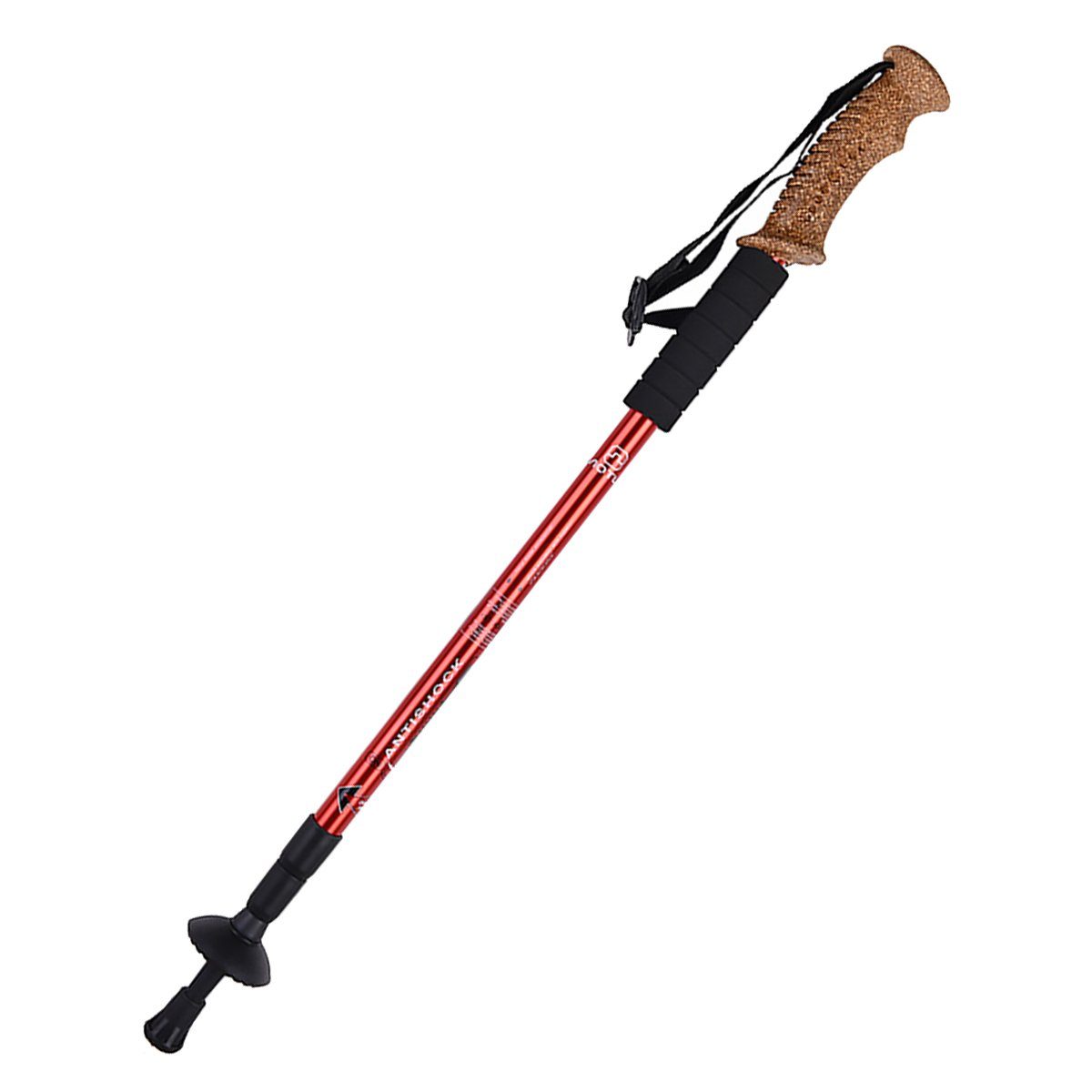 MidGard Nordic-Walking-Stöcke Teleskop Antischock Wanderstöcke aus Aluminiumlegierung mit Korkgriff (1 St)