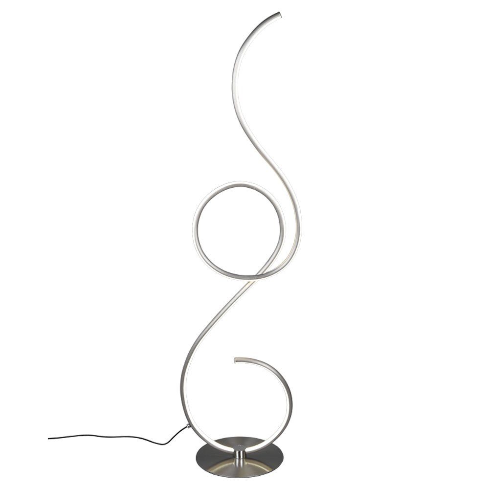 etc-shop LED Stehlampe, LED-Leuchtmittel fest verbaut, Kaltweiß, Warmweiß, Neutralweiß, Tageslichtweiß, LED Standleuchte dimmbar Designer Stehlampe silber