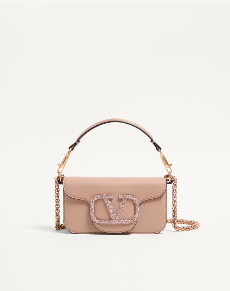 Bolsa de ombro pequena Valentino Garavani Locò com logotipo de joia