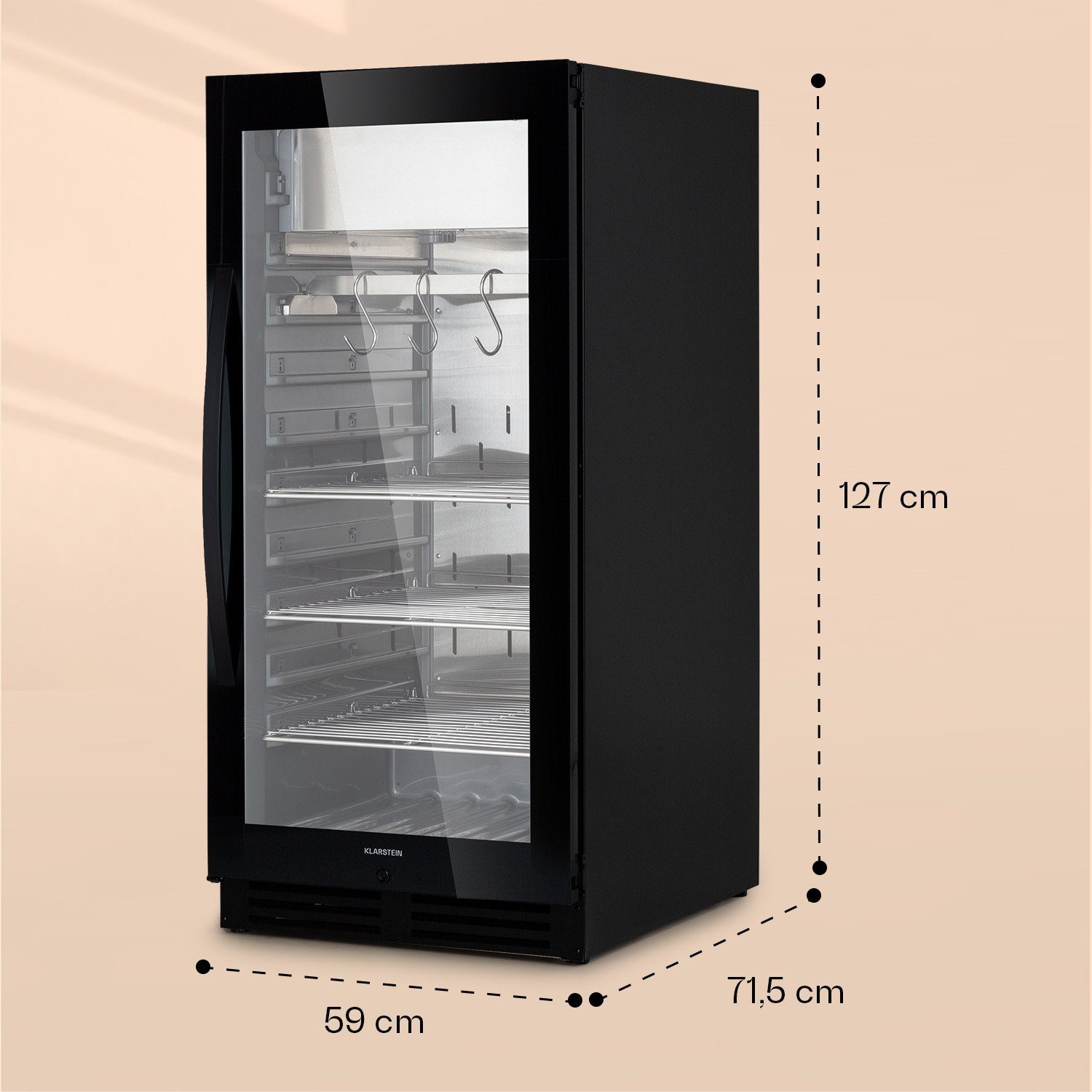Klarstein Getränkekühlschrank HEA10-Steakhouse233O 10039936, 127 cm hoch, 59 cm breit