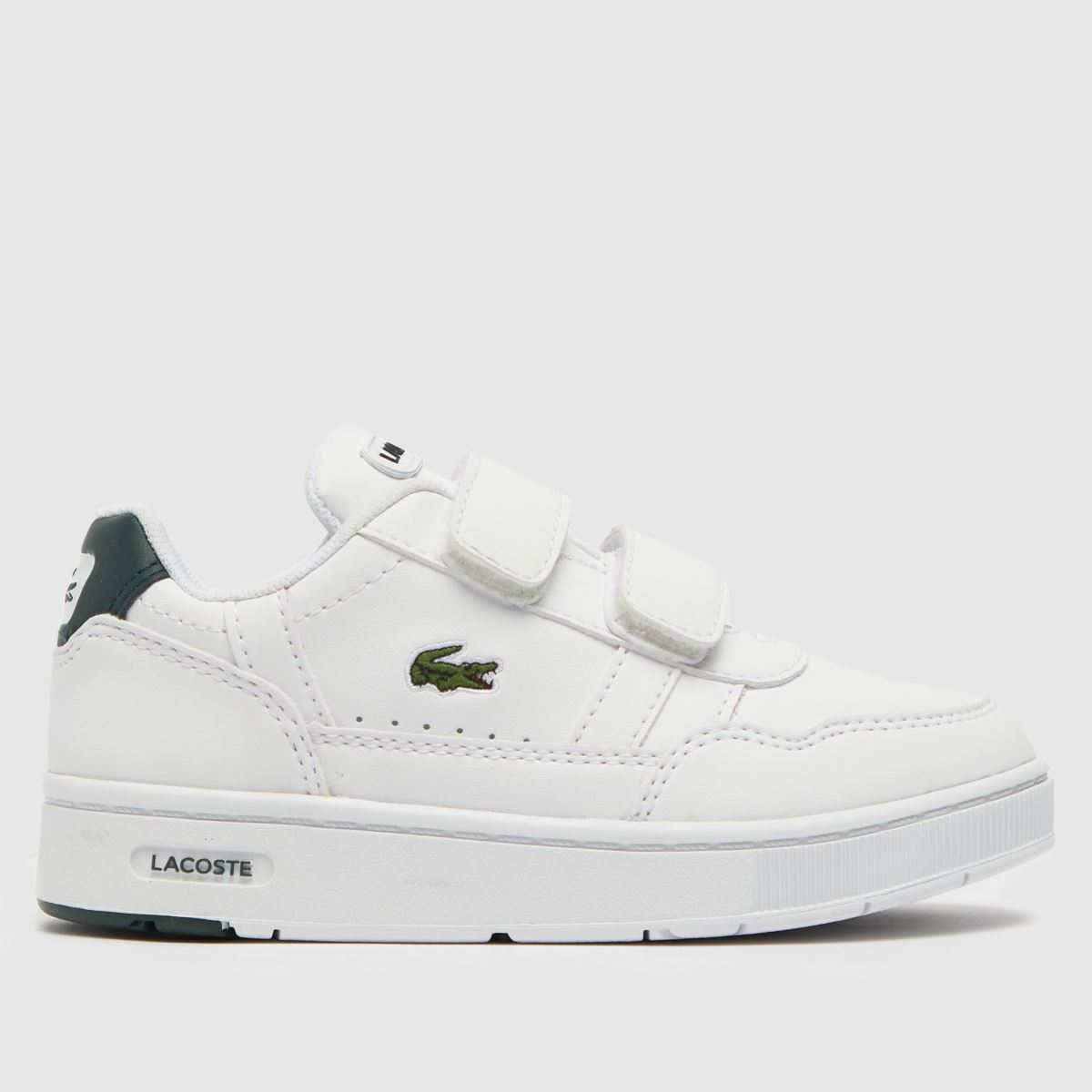 Lacoste vita och gröna t-clips för pojkar, småbarnsskor