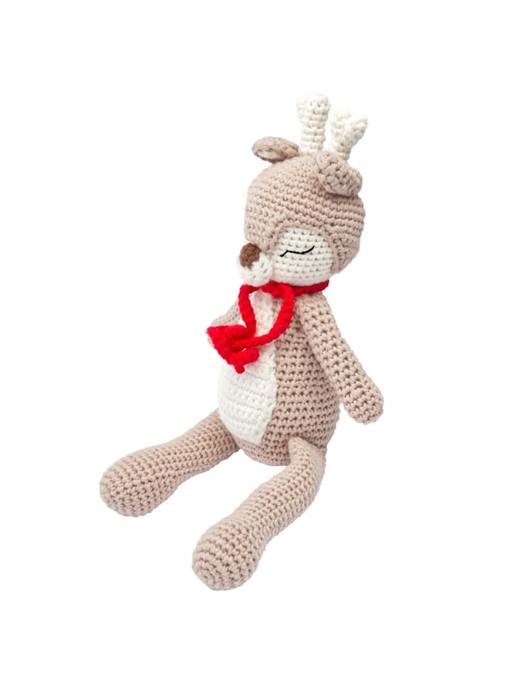 miniHeld Handgestrickter Reh Ivy Set Babyrassel Holzspielzeug und Baumwolle 0 Monate günstig kaufen onesize