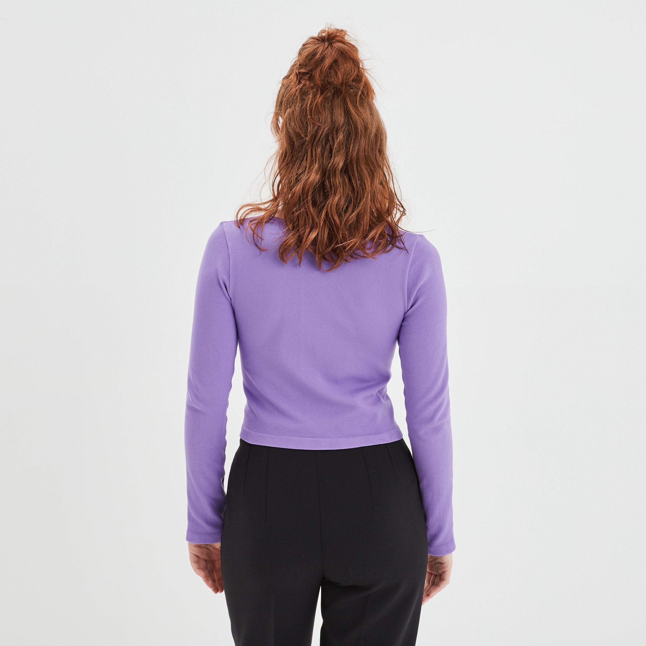 T-shirt côtelé sans couture parme femme | La Halle