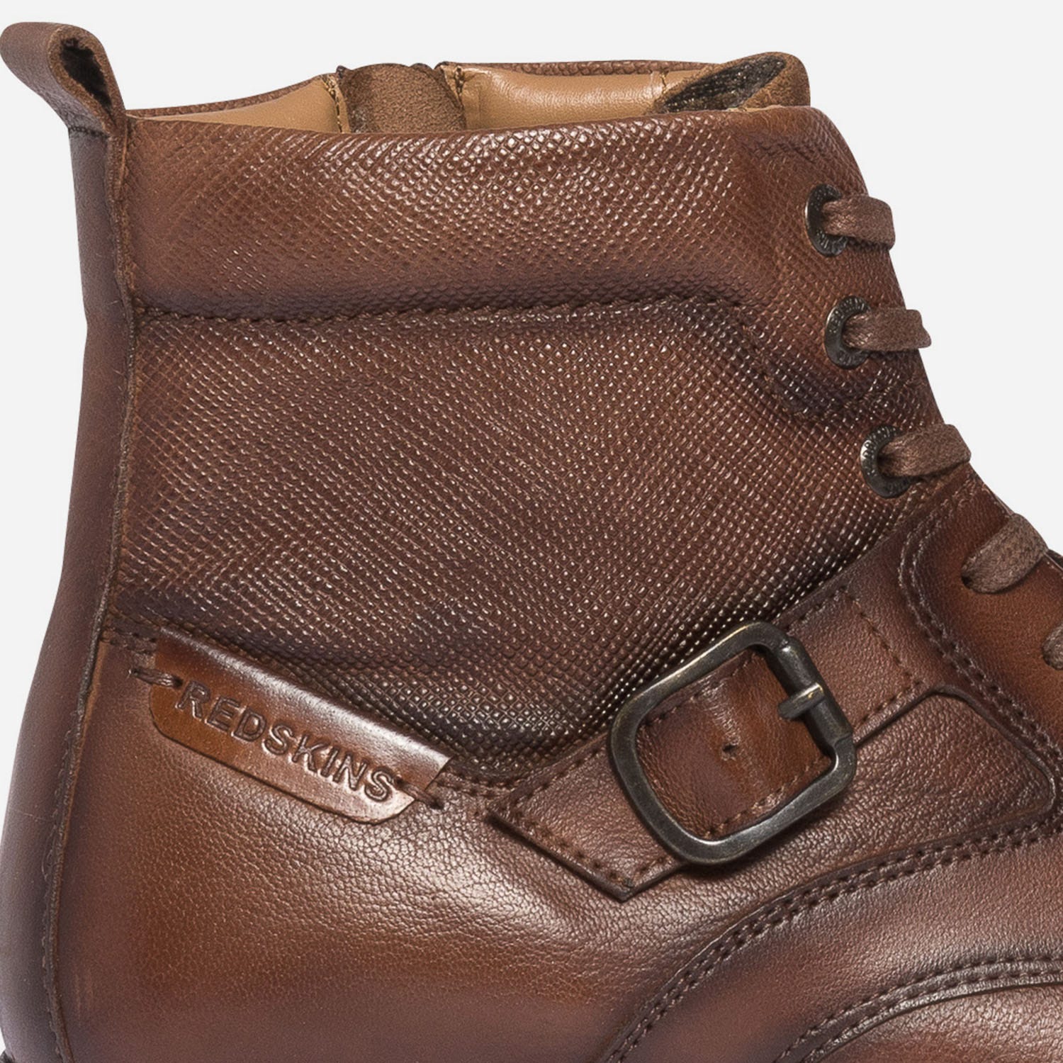 Boots à lacet REDSKINS marron en cuir