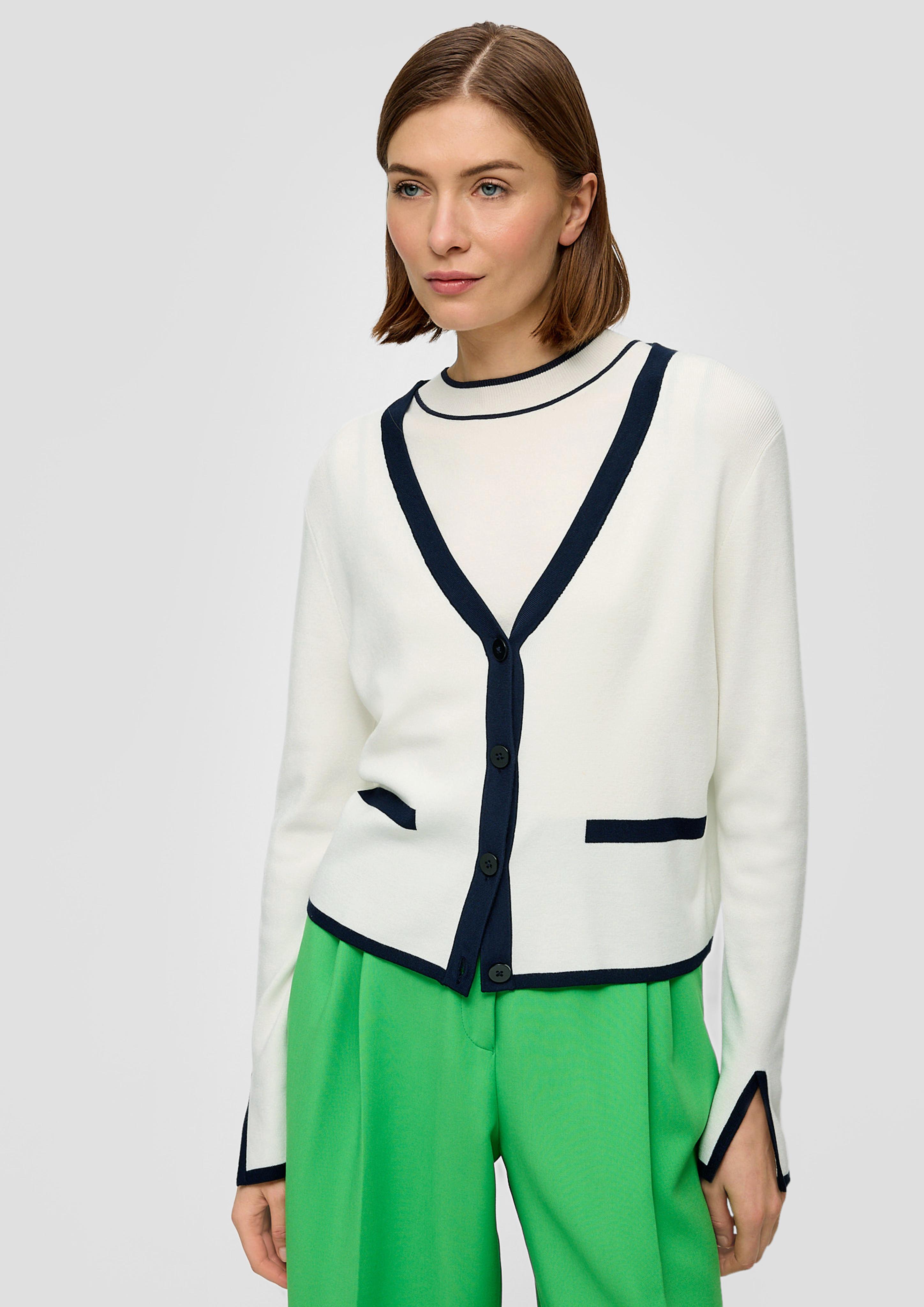 Strickjacke mit Kontrast-Details  2140485-0200