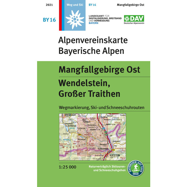 MANGFALLGEBIRGE OST, WENDELSTEIN, GROßER TRAITHEN 1:25 000 - Wanderkarte